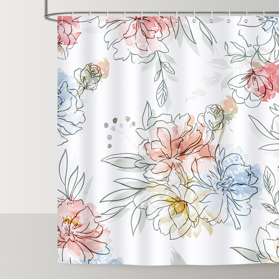 Watercolor Floral Shower Curtain