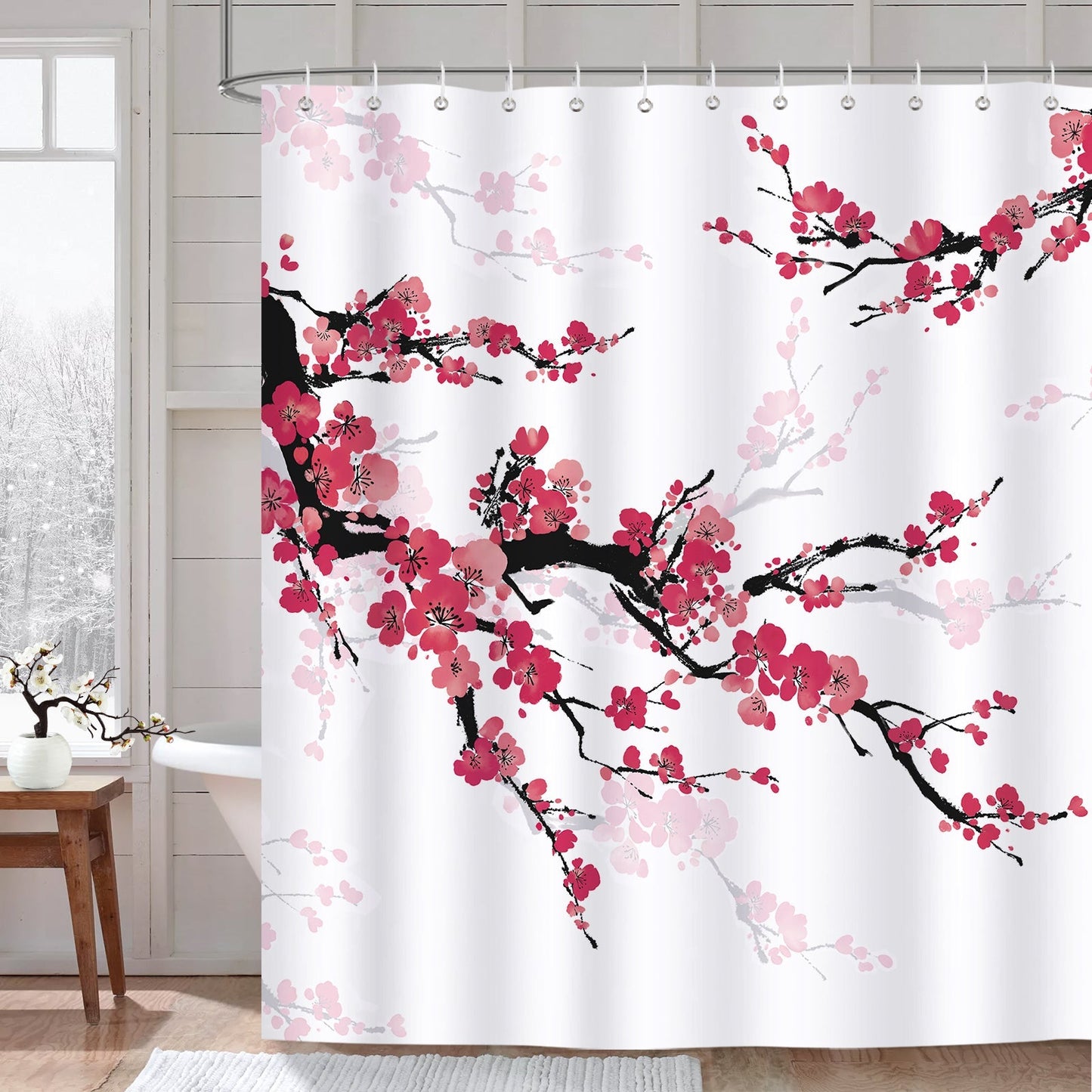 Cherry Blossom Floral Shower Curtain