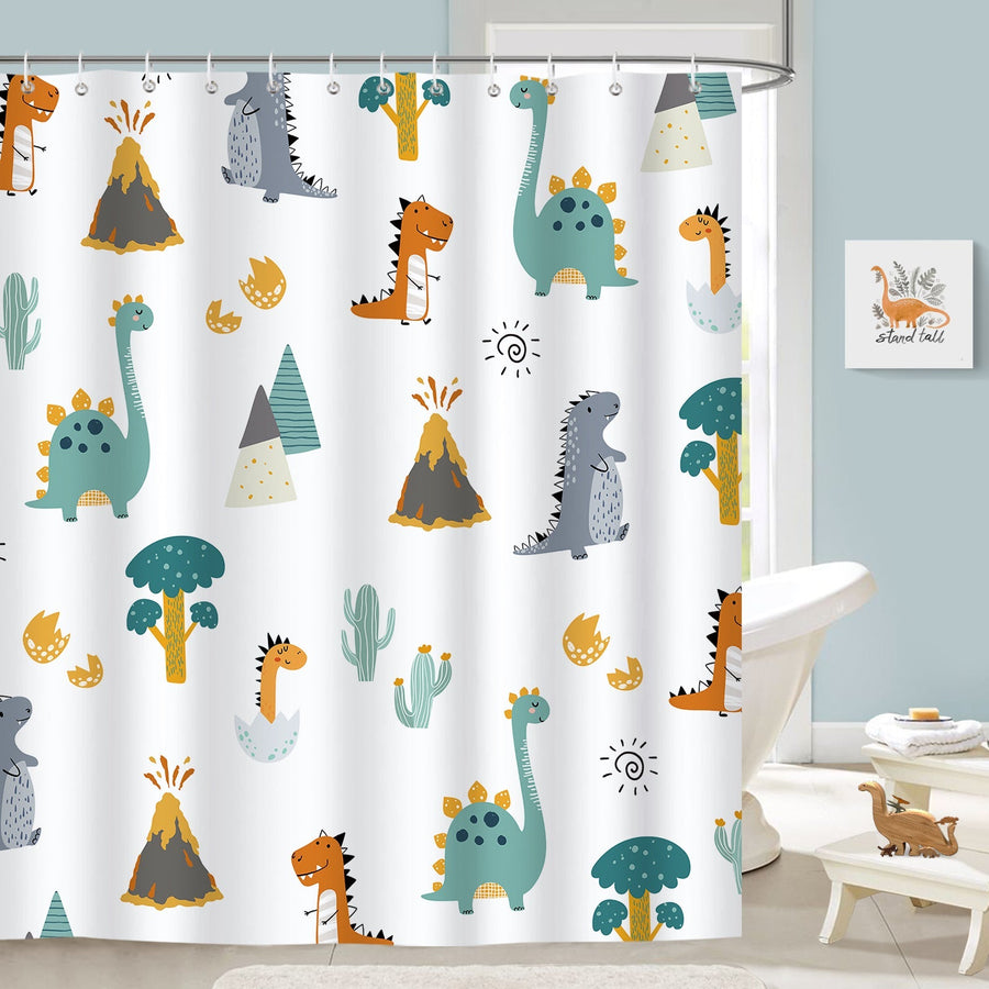 Cartoon Dinosaur Shower Curtain - view 2