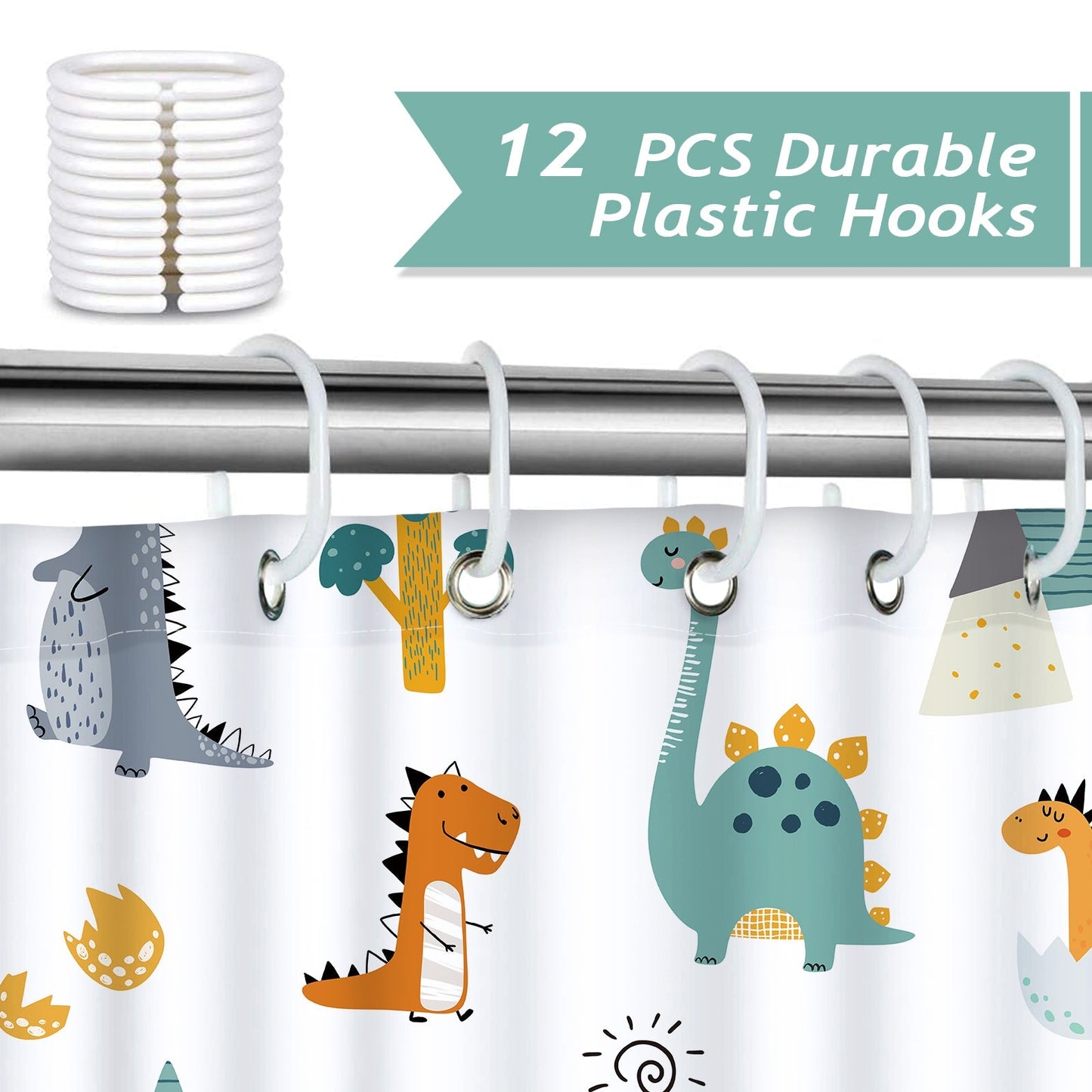 Cartoon Dinosaur Shower Curtain