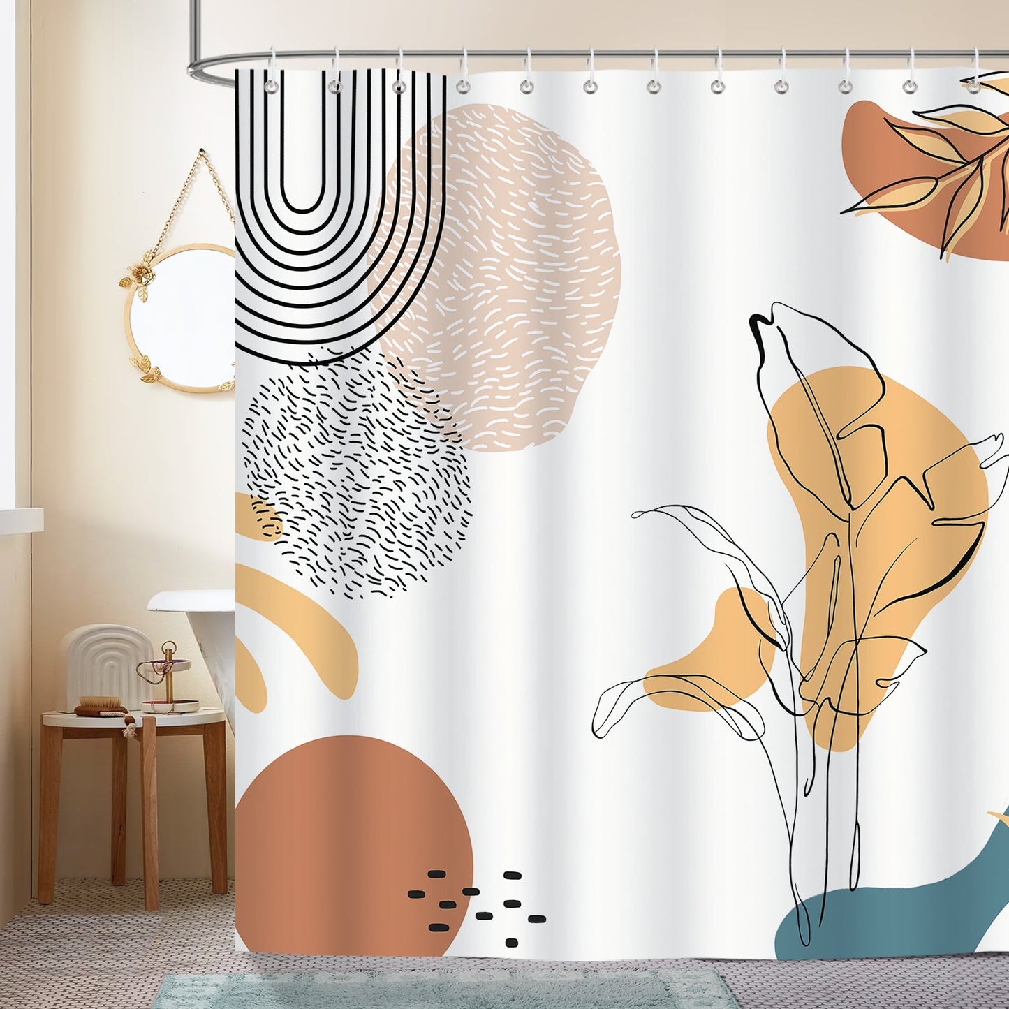 Boho Modern Abstract Shower Curtain