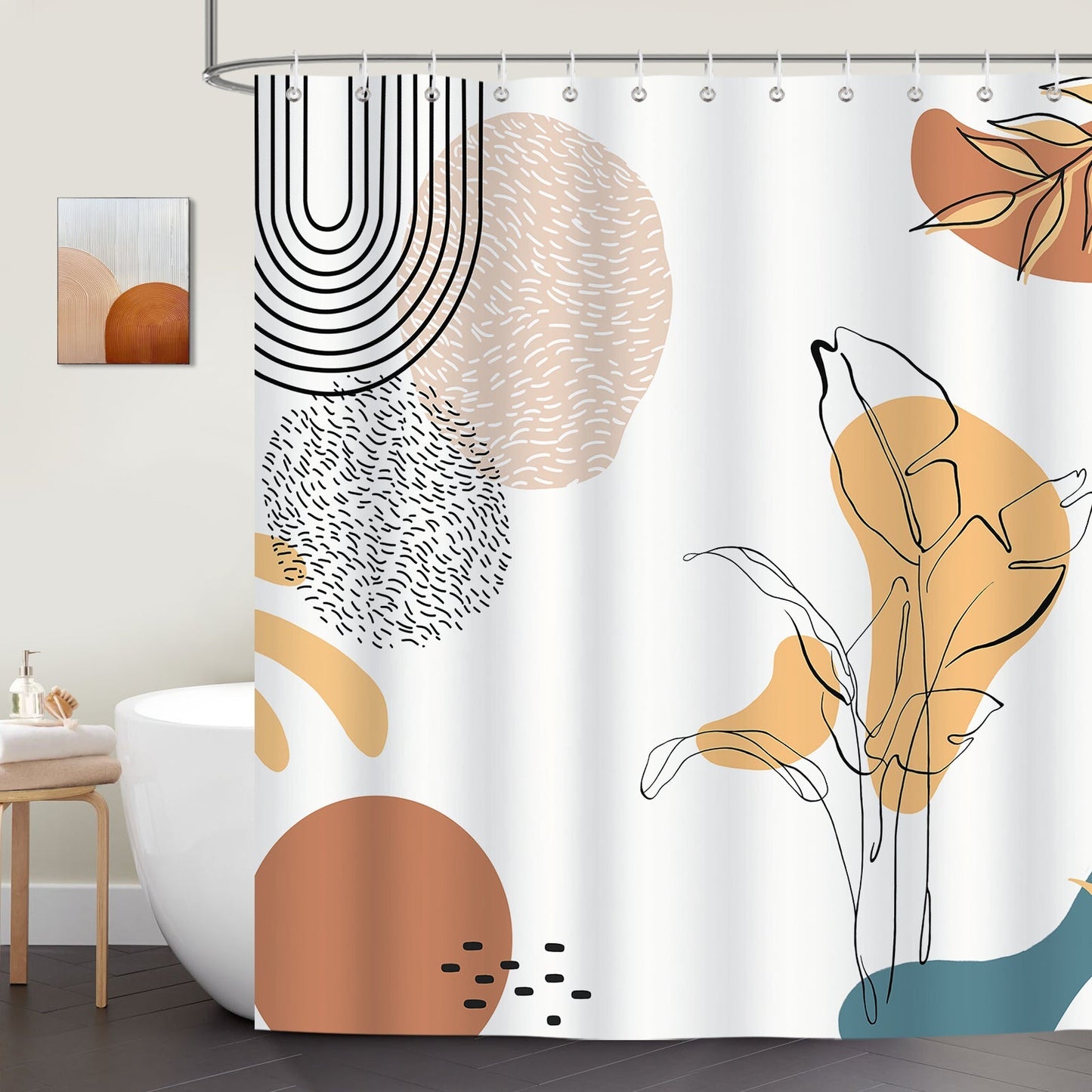 Boho Modern Abstract Shower Curtain