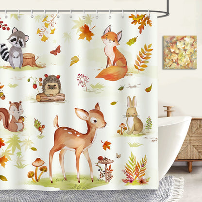 Fall Forest Animals Shower Curtain