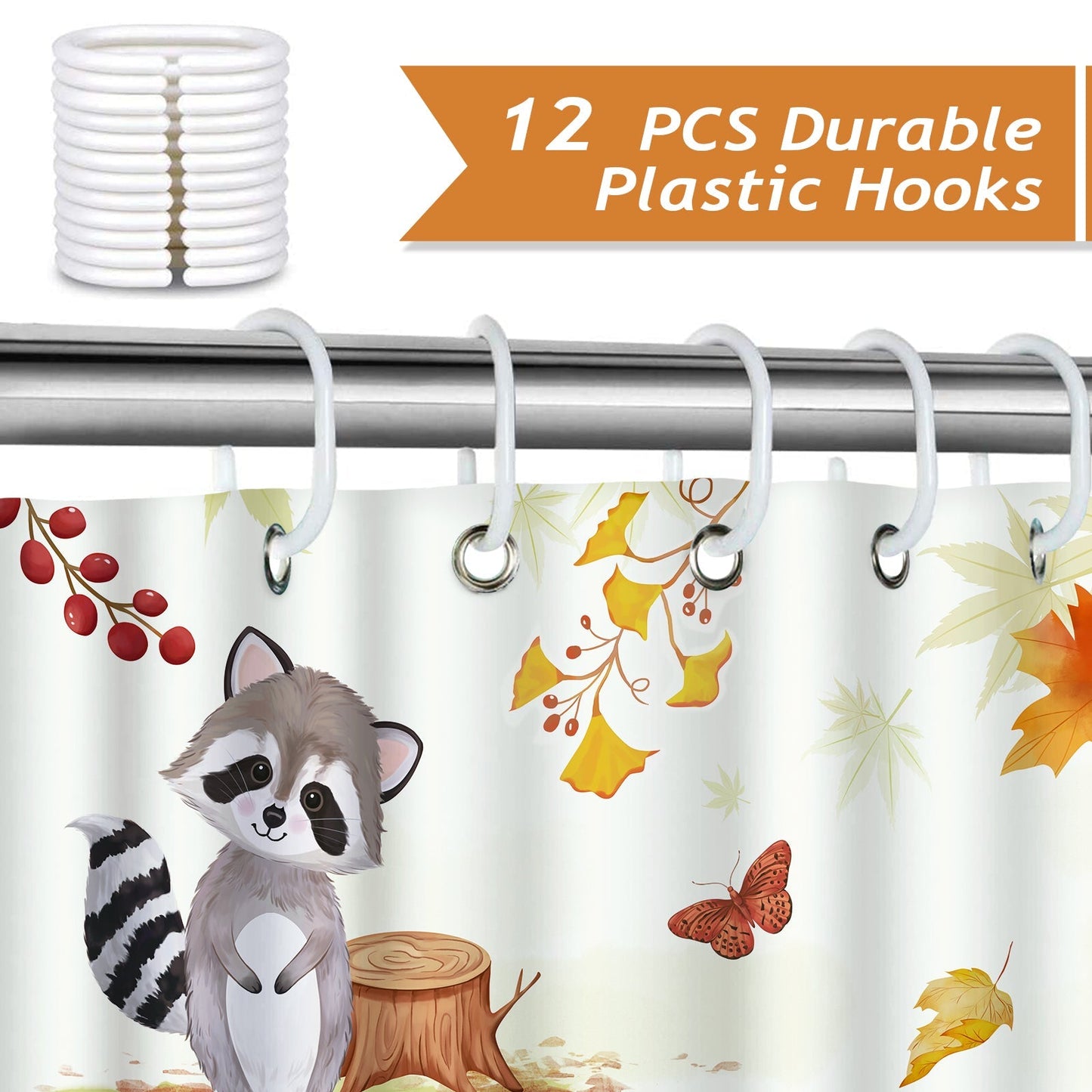 Fall Forest Animals Shower Curtain