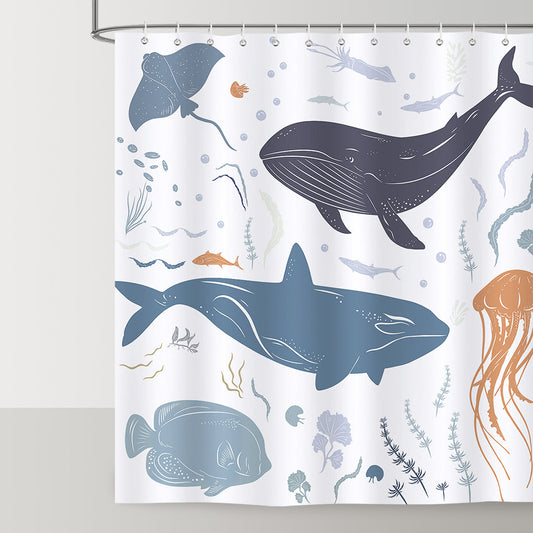 Whale Ocean Shower Curtain