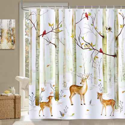 Fall Forest Animal Shower Curtain