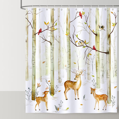 Fall Forest Animal Shower Curtain