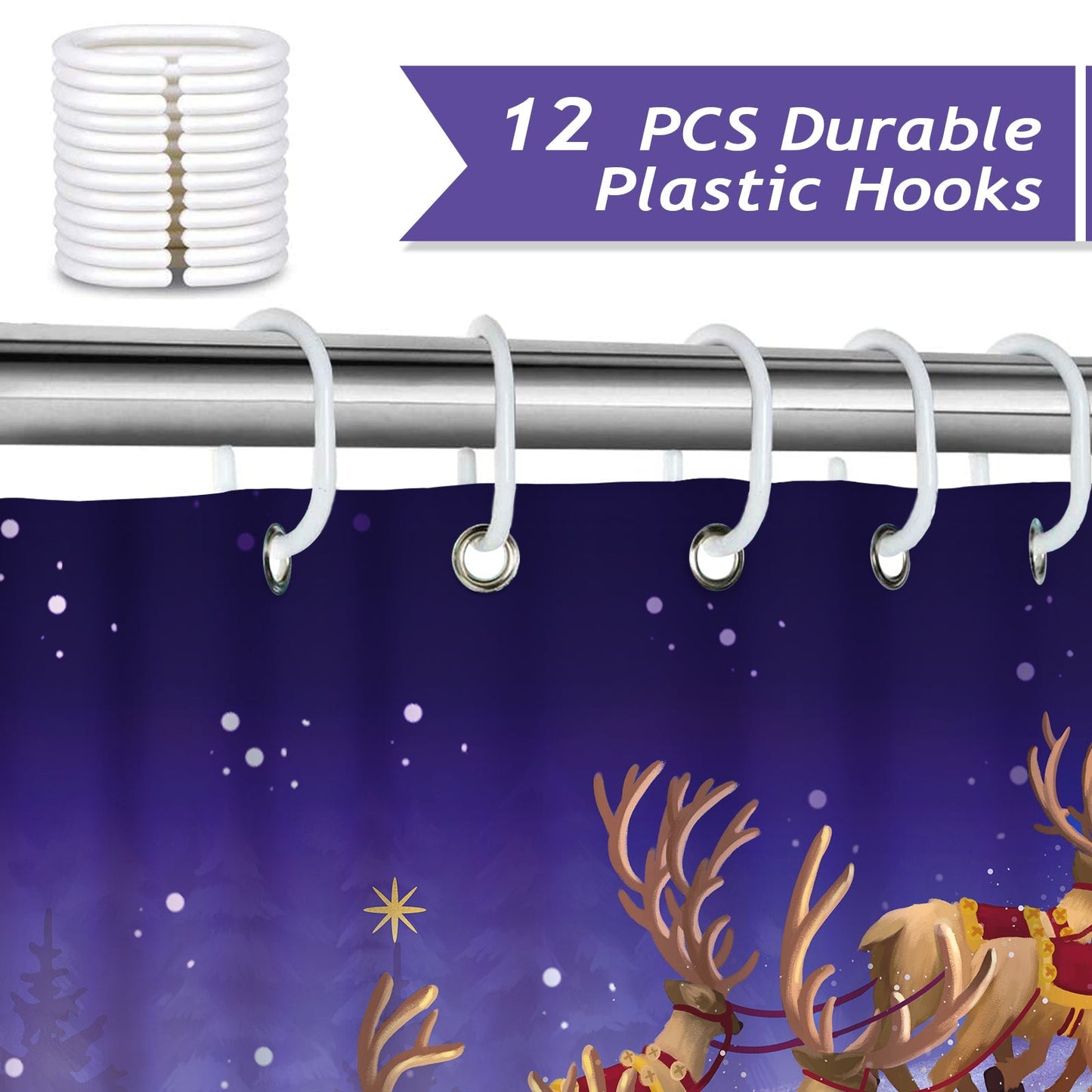 Christmas Reindeer Shower Curtain