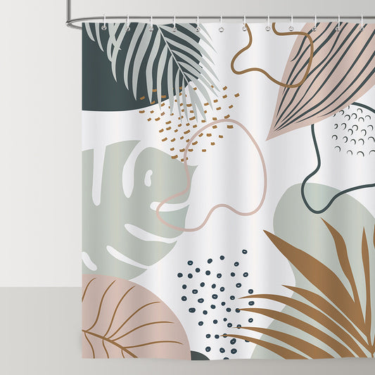 Abstract Boho Leaf Shower Curtain