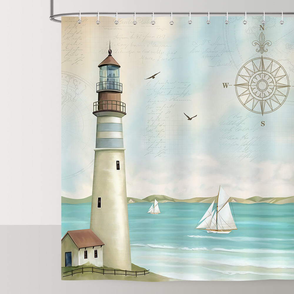 Nautical Lighthouse Shower Curtain