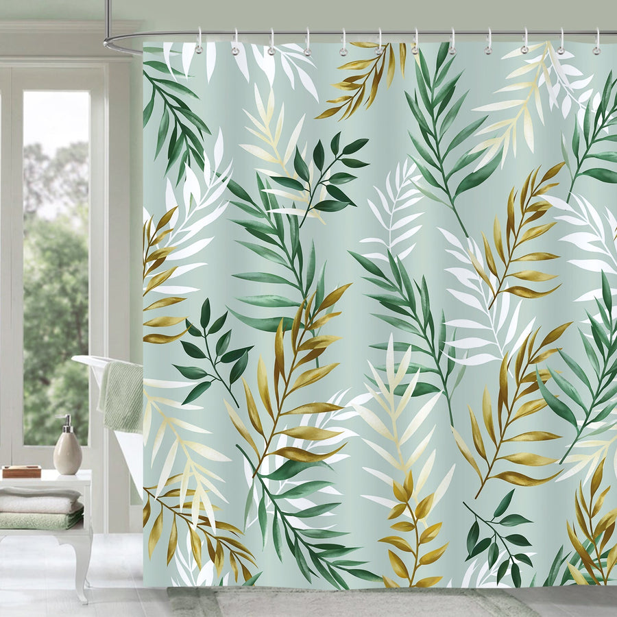 Green Leaves Shower Curtain - view 2