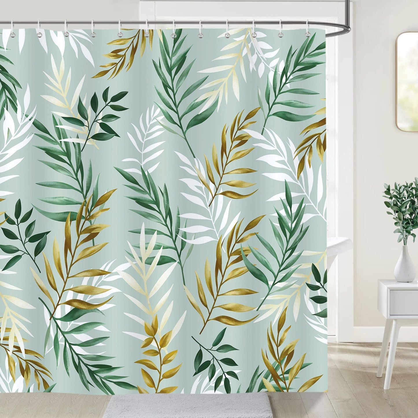 Green Leaves Shower Curtain