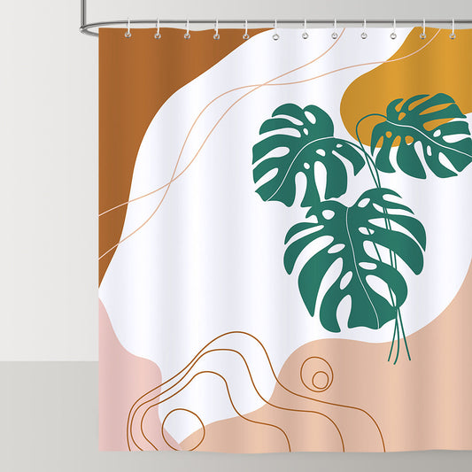 Abstract Boho Leaves Shower Curtain