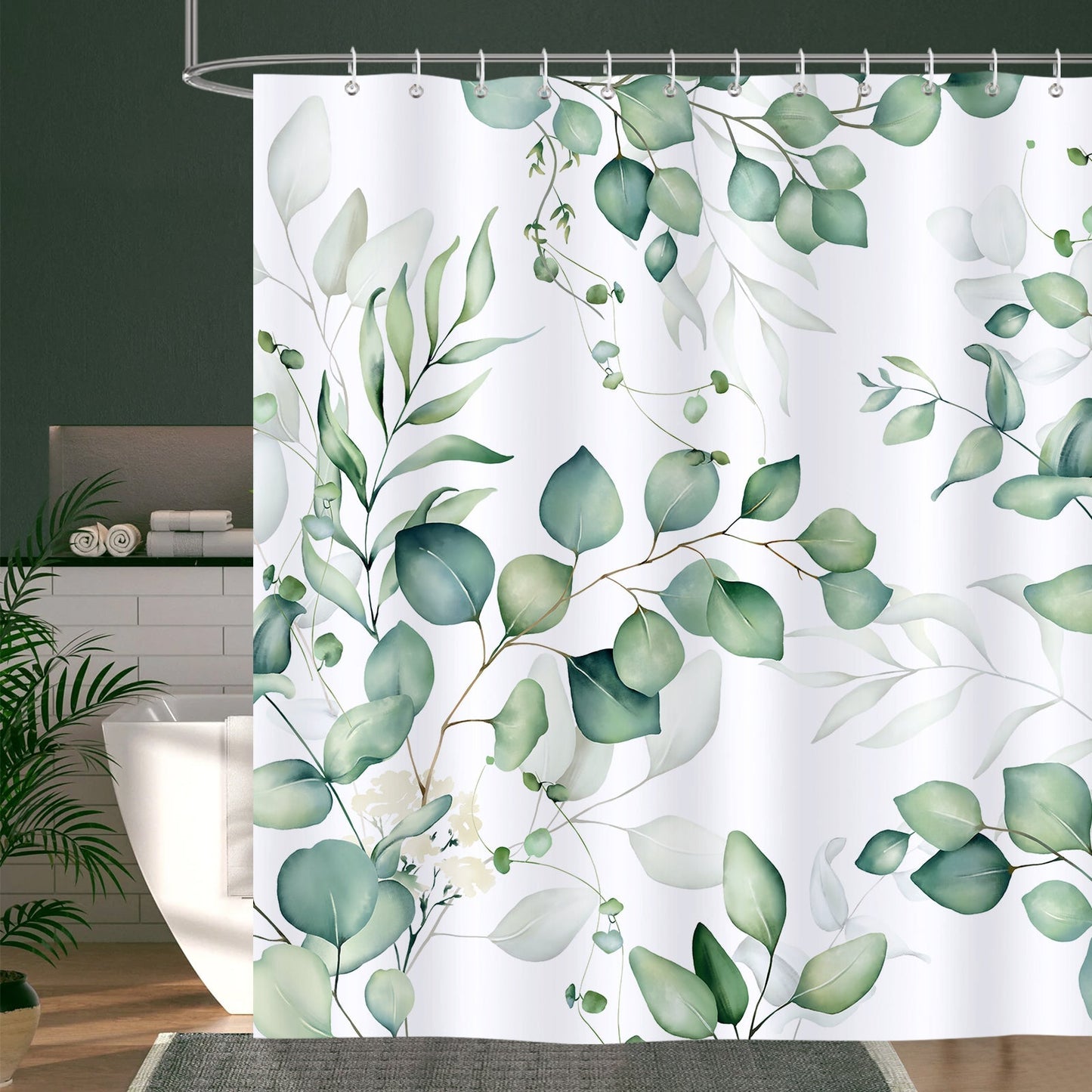 Eucalyptus Leaves Shower Curtain