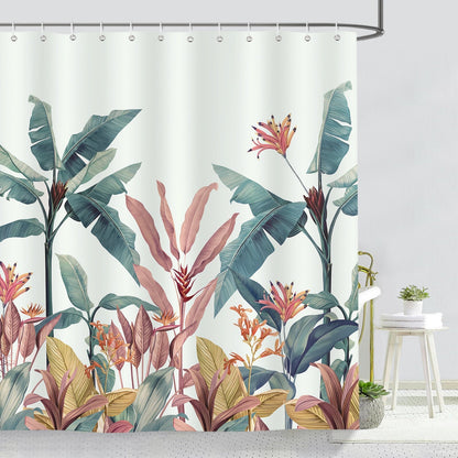 Tropical Leaves Shower Curtain