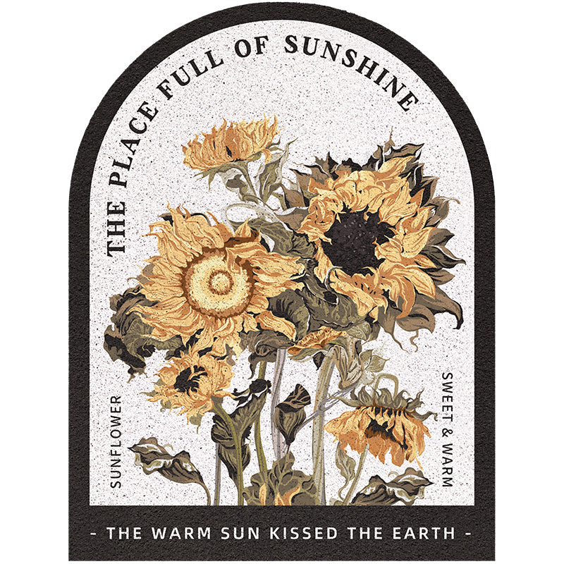 Black Sunflower Entrance Door Mat - Feblilac® Mat