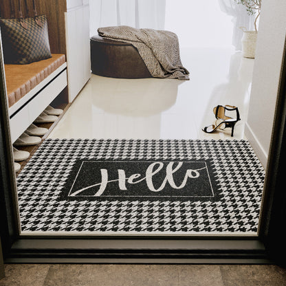 Feblilac Hello Gorgeous White Ground Door mat, Quotation Welcome