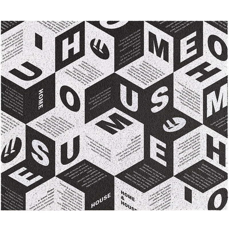 Black and White Home Entrance Door Mat - Feblilac® Mat