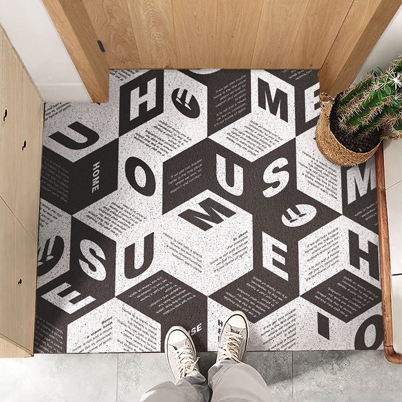 Black and White Home Entrance Door Mat - Feblilac® Mat