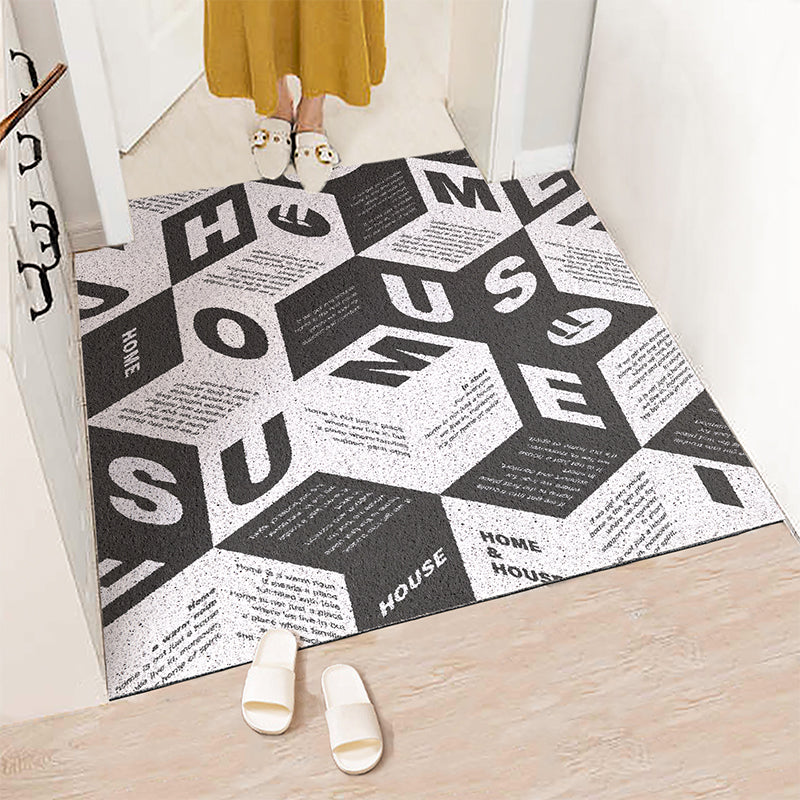 Black and White Home Entrance Door Mat - Feblilac® Mat