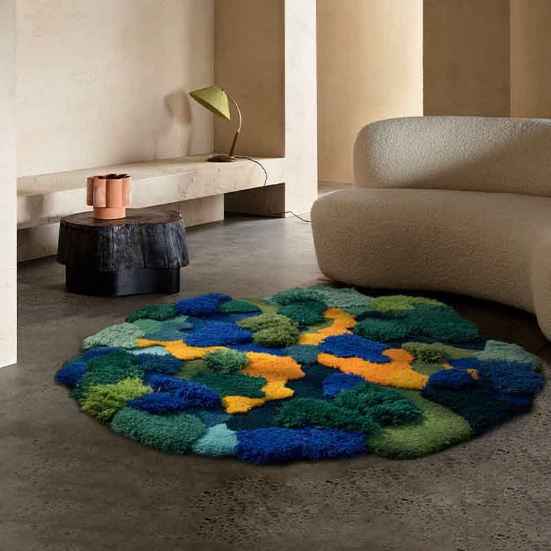 Blue-Green-Yellow Moss Bedroom Mat