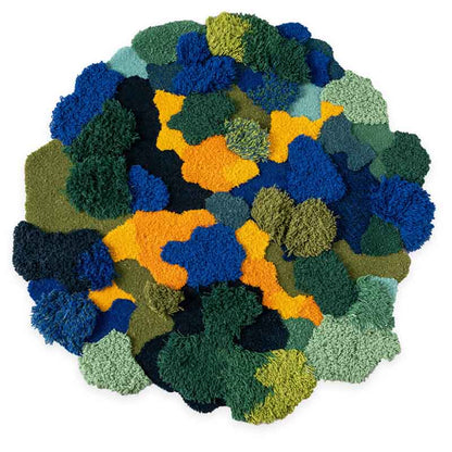 Feblilac 3D Blue-Green-Yellow Moss Leaves Wool Area Rug Carpet - Feblilac® Mat