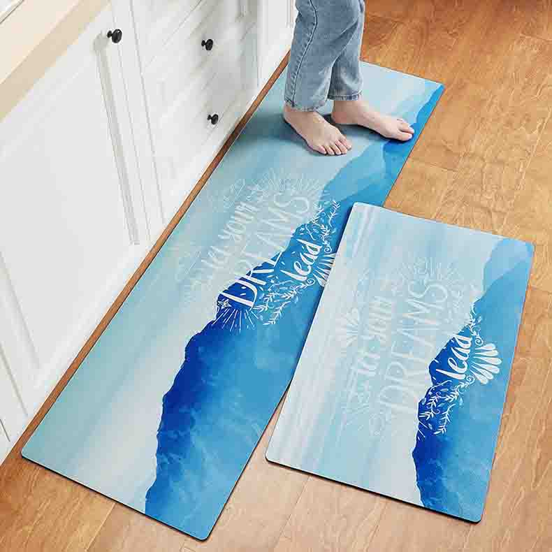 Feblilac Blue Mountain PVC Leather Kitchen Mat - Feblilac® Mat