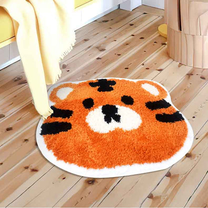 Cute Cartoon Yellow Tiger Bath Mat