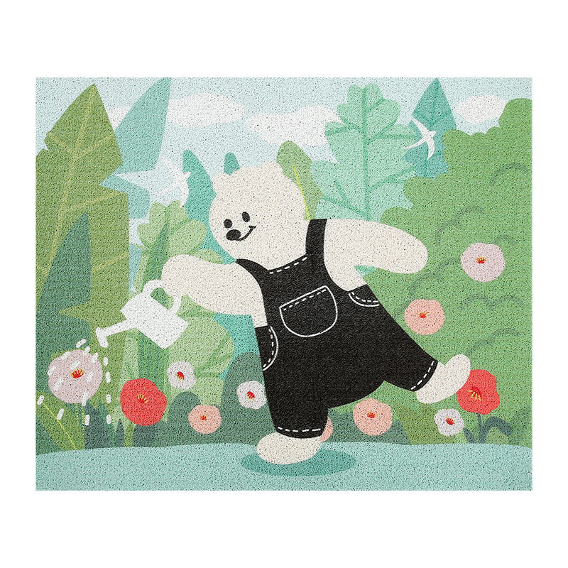 Cartoon Bear Water Flower Door Mat