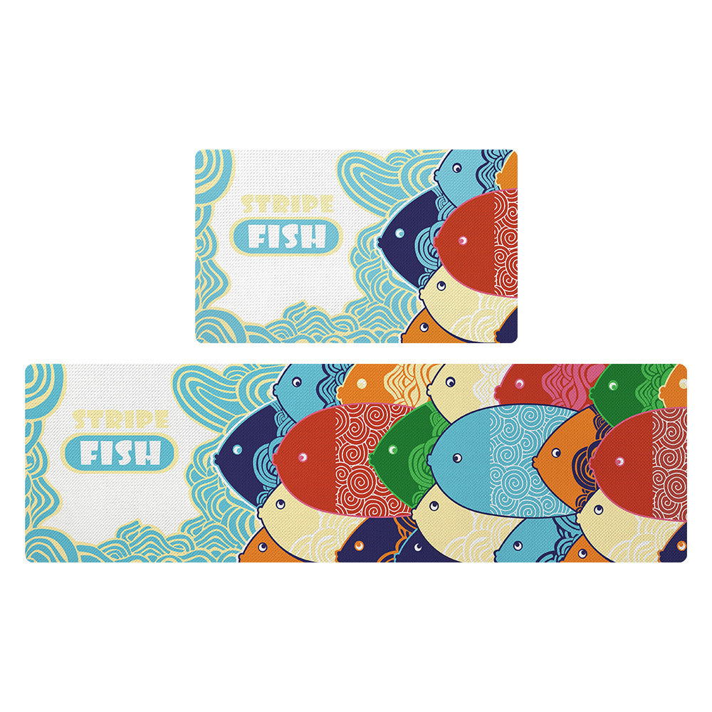 Feblilac Cute Colorful Fishes Animal PVC Leather Kitchen Mat - Feblilac® Mat
