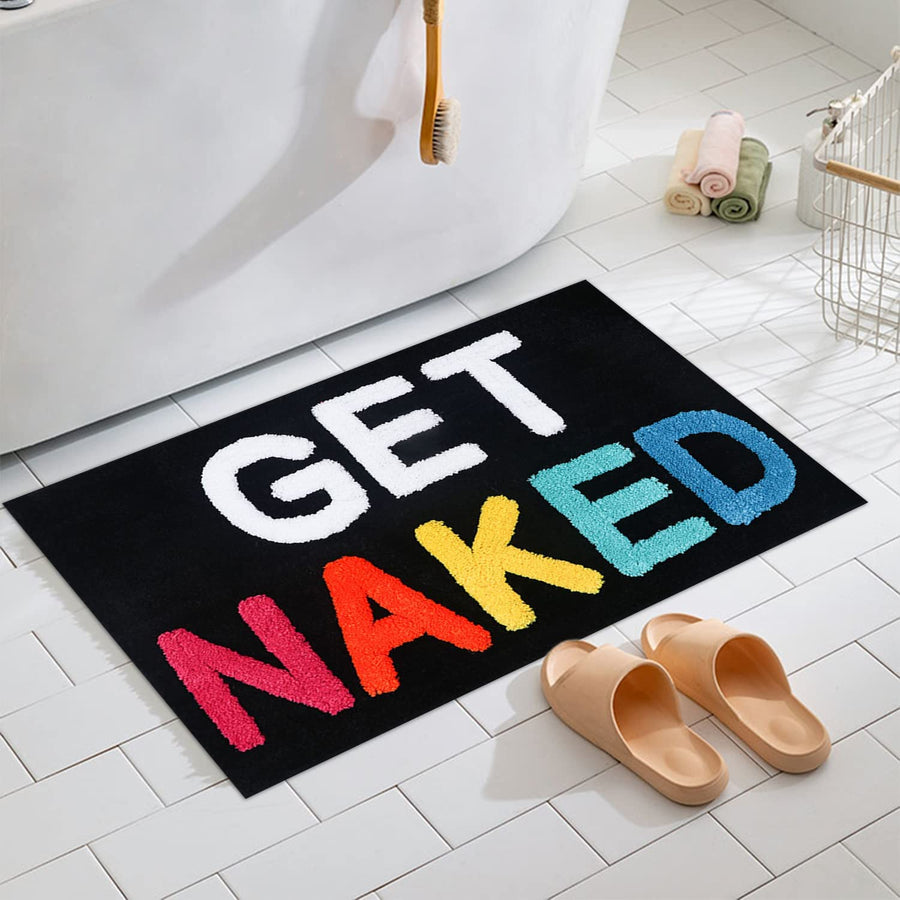 Feblilac Colorful Get Naked Black Ground Bathroom Mat 50x80cm - Feblilac® Mat