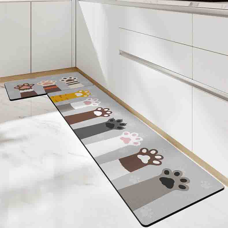 Feblilac Cute Cat's Paw Animal PVC Leather Kitchen Mat - Feblilac® Mat