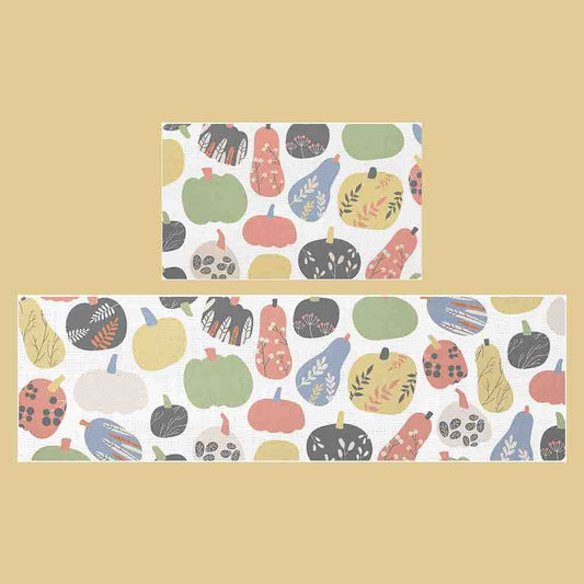 Feblilac Cute Colorful Pumpkin PVC Leather Kitchen Mat - Feblilac® Mat