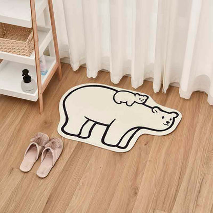 Cute Cartoon Polar Bear Bathroom Mat Rug