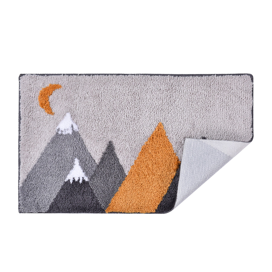 Grey Orange Mountains Bath Mat - Feblilac® Mat