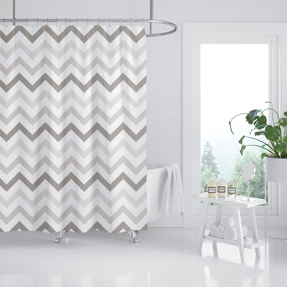 Grey Wave Shower Curtain