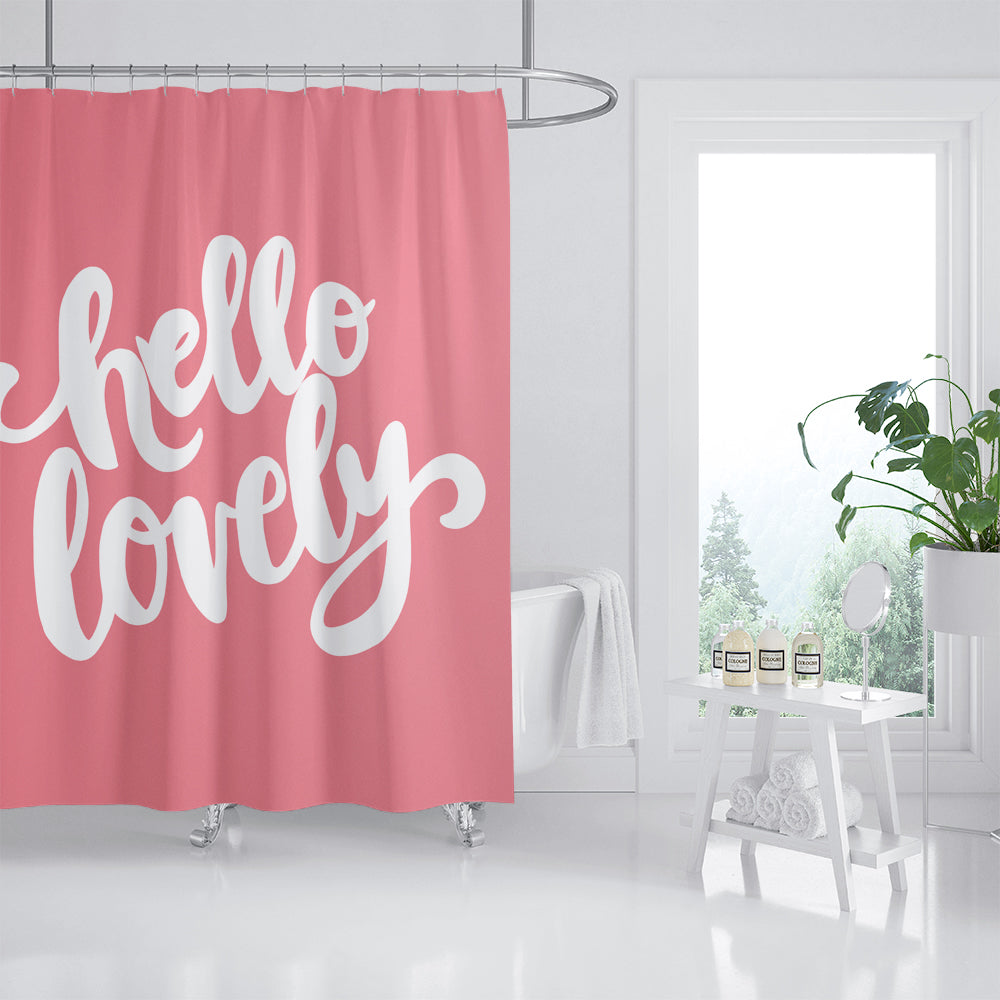 Hello Lovely Pink Shower Curtain