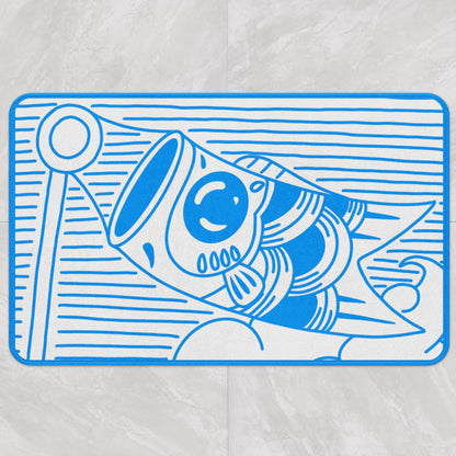 Blue Koi Fish Bath Mat - Feblilac® Mat