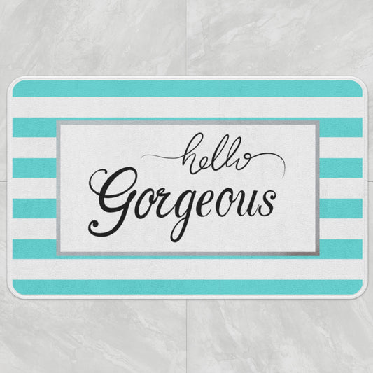 Feblilac Hello Gorgeous Blue Stripe Bath Mat - Feblilac® Mat