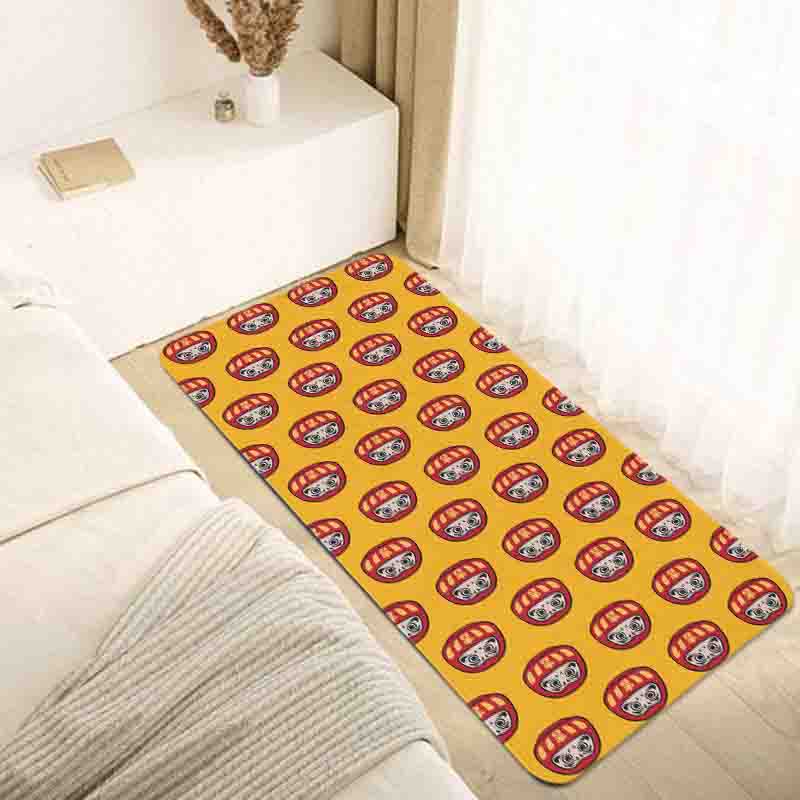 Japanese Style Red/Blue/Pink Daruma Bedroom Runner Bath Mat