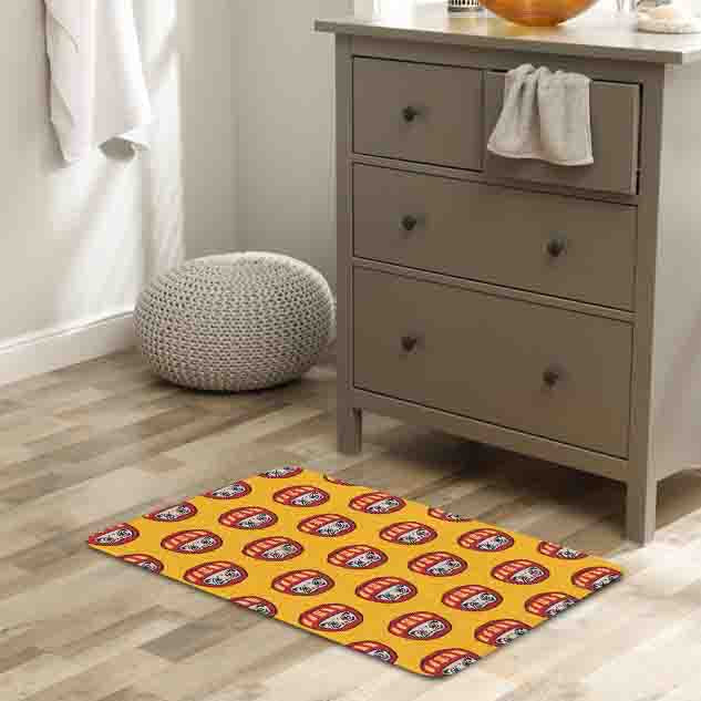 Japanese Style Red/Blue/Pink Daruma Bedroom Runner Bath Mat - view 4