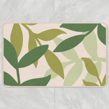 Feblilac Green Dancing Leaves Bath Mat - Feblilac® Mat