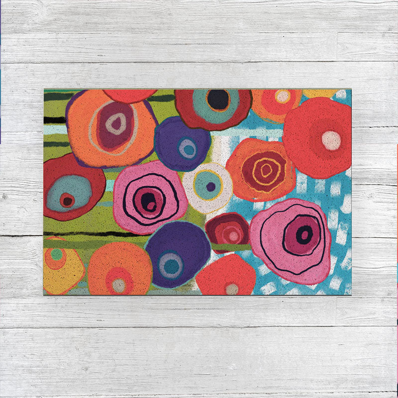 Colorful Flower Garden PVC coil Door Mat @Joy's design - Feblilac® Mat