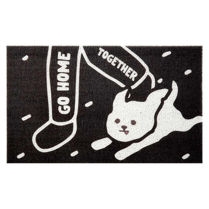 Go Home Together White Dog Door Mat