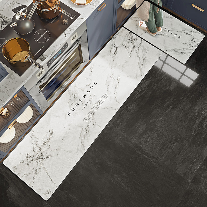 Feblilac Natural Marble Grain PVC Leather Kitchen Mat - Feblilac® Mat
