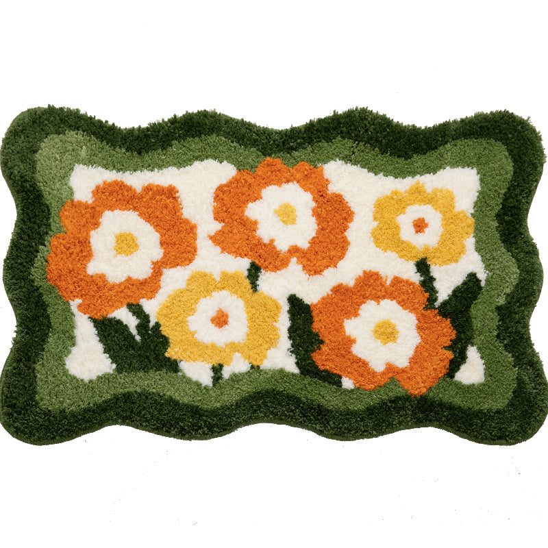 Lovely Flowers Bath Mat, Cute Floral Bathroom Rug, Multiple Sizes Available - Feblilac® Mat