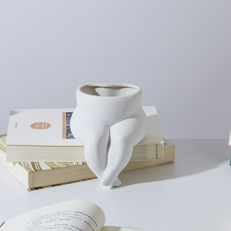 Cute Sitting Human-Shape Ceramic Vase