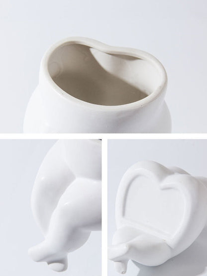 Cute Sitting Human-Shape Ceramic Vase