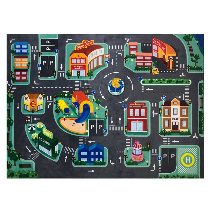 LED Play Carpets Kid Play Road Lighter Rugs Gift Car Area Rugs Floor Mat Anti-slip Floor Mat Home Decor Super - view 2