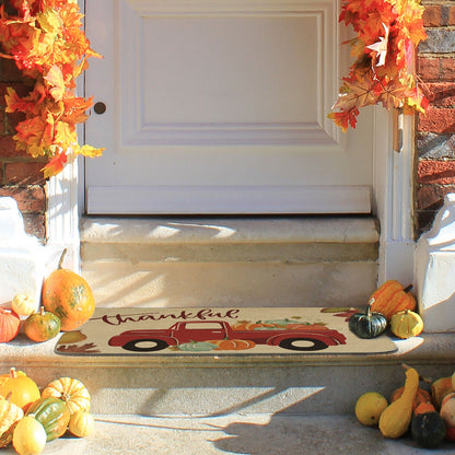 Truck Pumpkin Door Mat